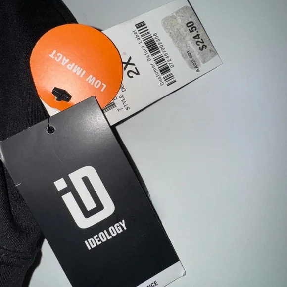 ideology 2x black sports bra | criss cross back | yoga + walking | nwt - Picture 2 of 6